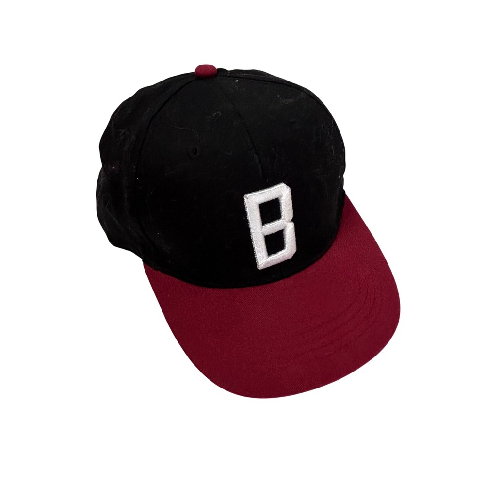 BDA Negro Leagues Baseball Cap Black Burgundy Snapback Hat Letter B Embroidered